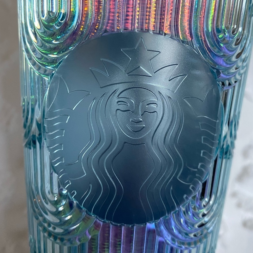 Starbucks Spring 2022 Teal Mermaid Scale Iridescent Venti Tumbler 24 Ounce - Picture 3 of 11
